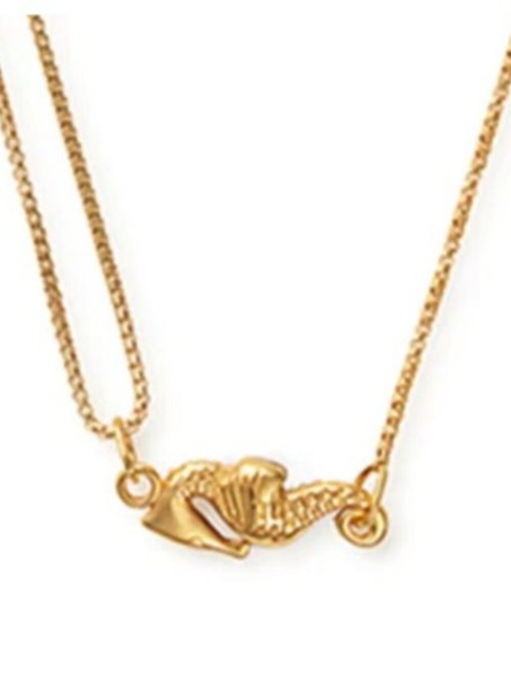 ALEX AND ANI Seahorse pull chain Necklace 14k Gold Plated Providence Collection